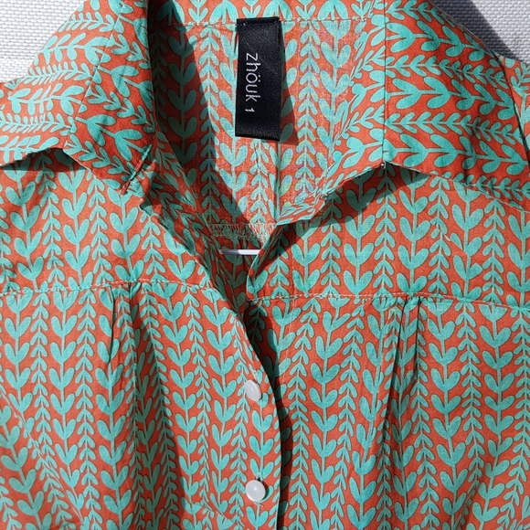 Zhouk tie-front summer print top - Picture 4 of 8